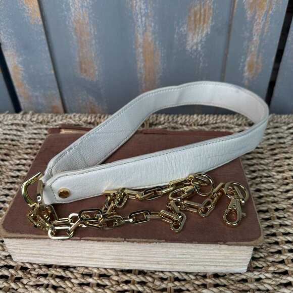 Tory Burch Kipp Perforated Logo Foldover Clutch Crossbody Bag White - Picture 12 of 16